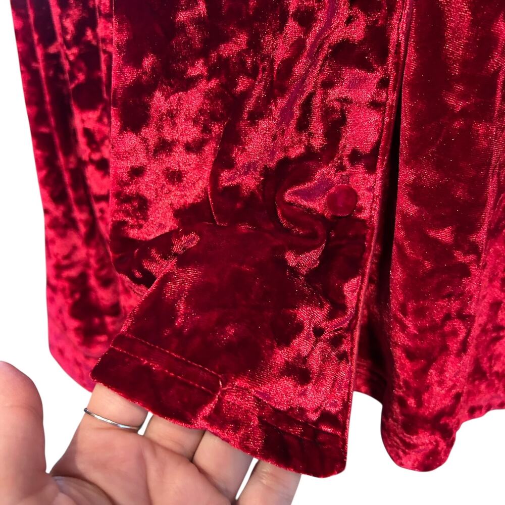 Lord & Taylor Red Crushed Velvet Top XL - Picture 8 of 10